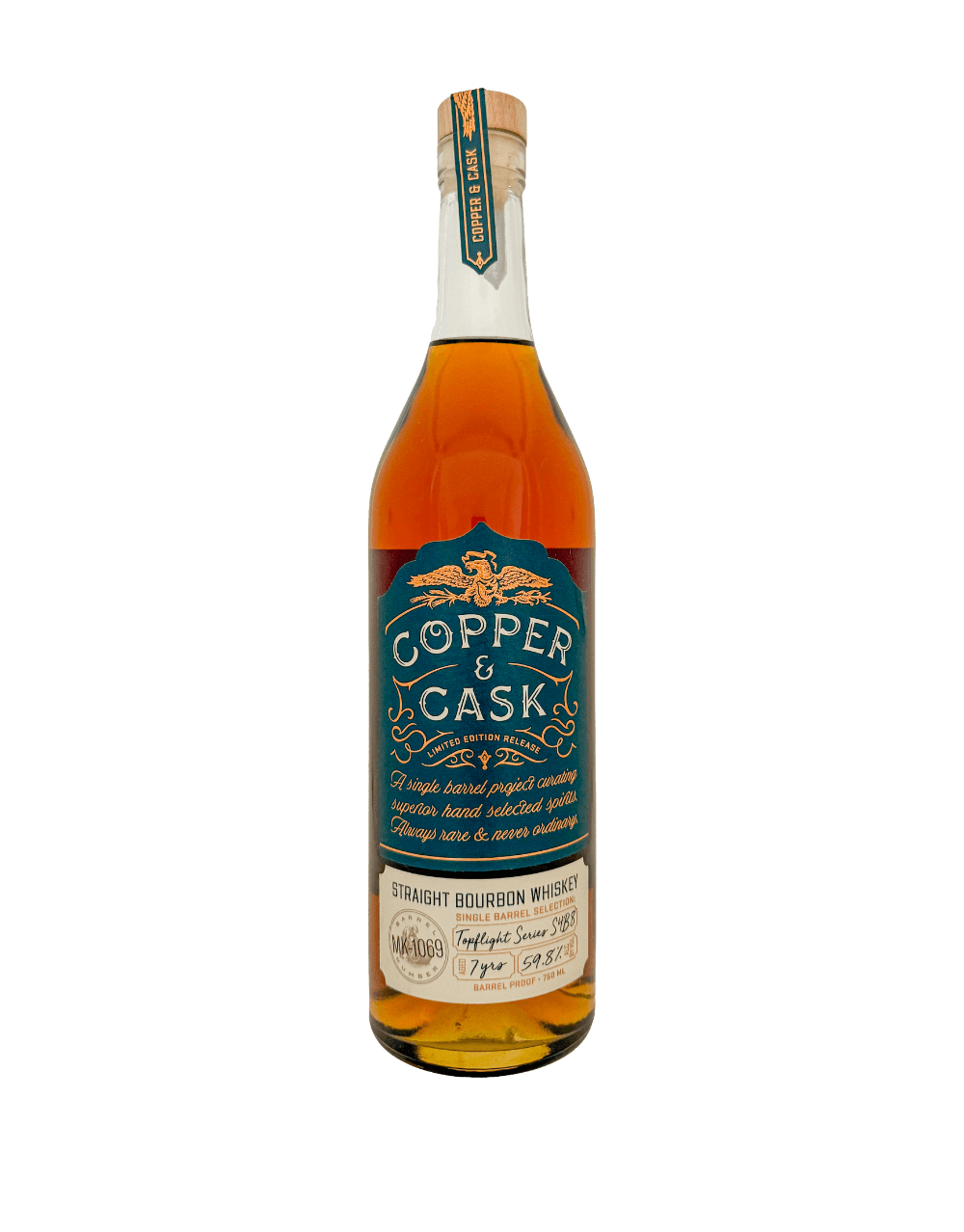 COPPER & CASK STRAIGHT BOURBON WHISKEY SINGLE BARREL S4B8