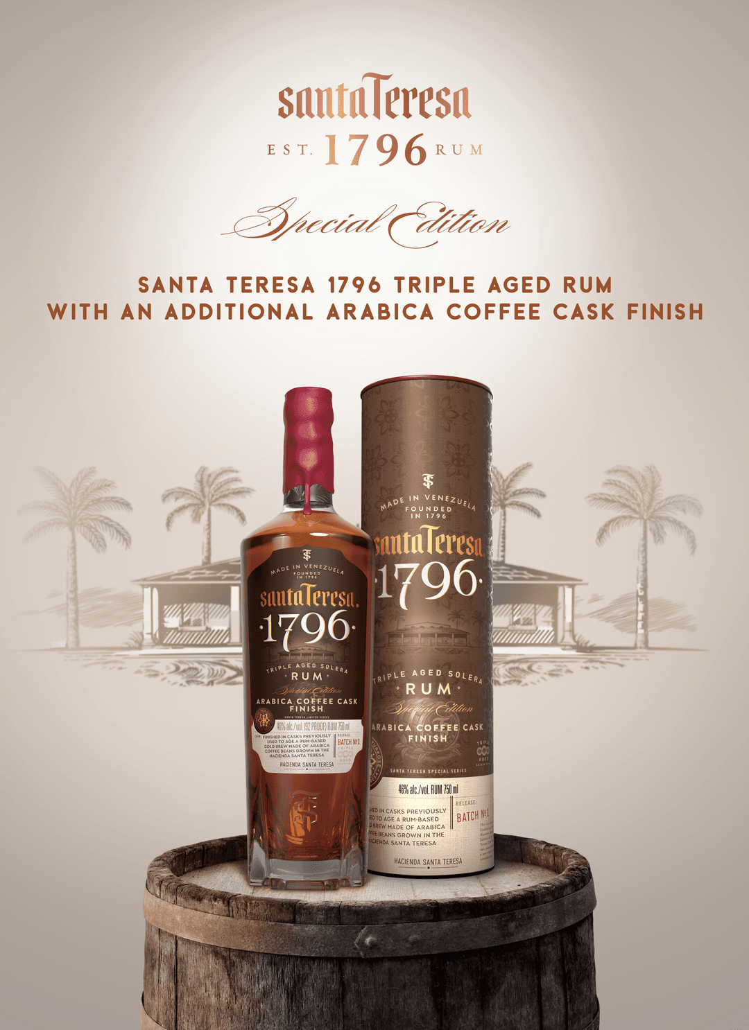 SANTA TERESA® 1796 RUM ARABICA COFFEE CASK FINISH RUM