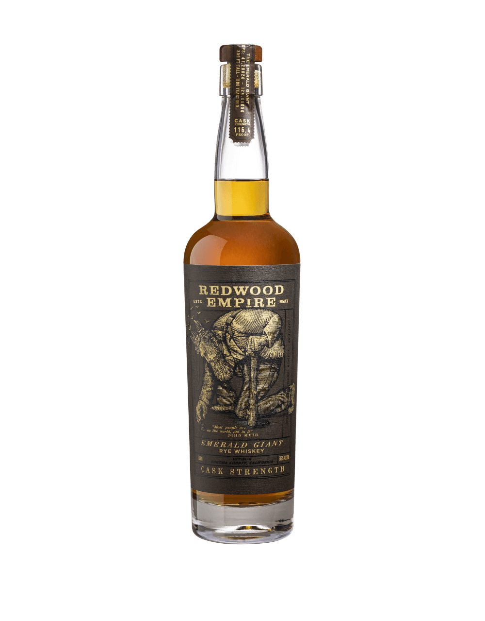 REDWOOD EMPIRE EMERALD GIANT CASK STRENGTH RYE WHISKEY