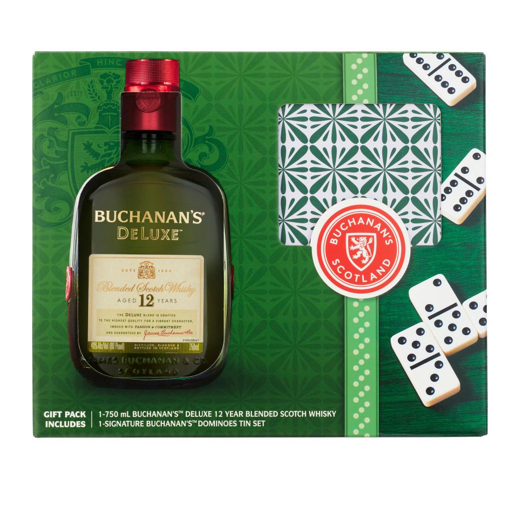 BUCHANAN'S DELUXE AGED 12 YEARS BLENDED SCOTCH WHISKY TIN DOMINO SET