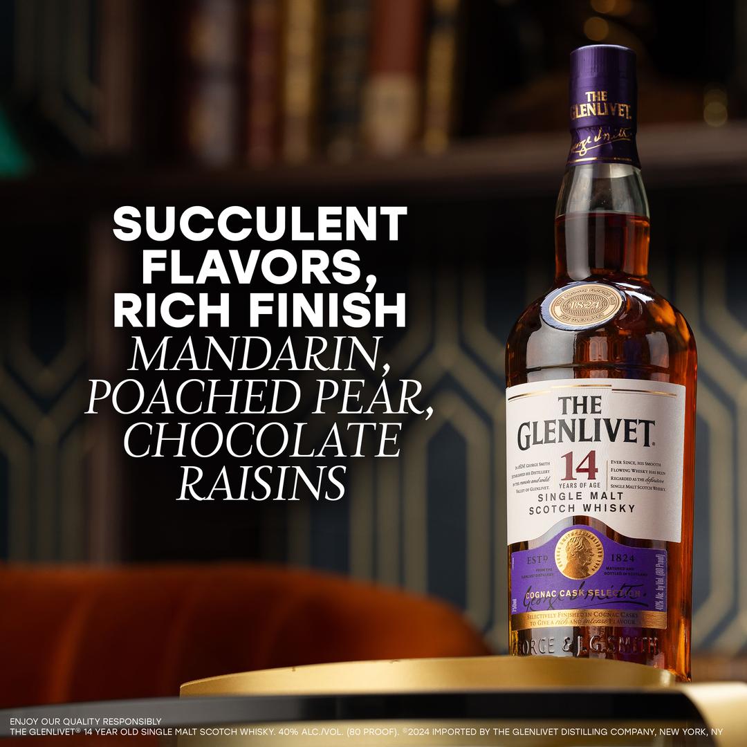 THE GLENLIVET SINGLE MALT SCOTCH WHISKY 14 YEAR OLD