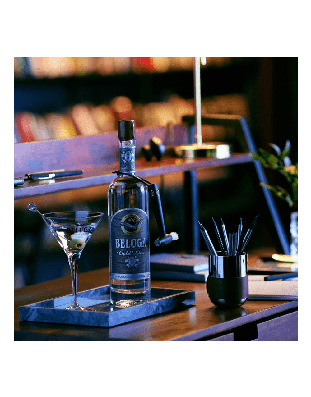 BELUGA GOLD LINE VODKA IN LEATHER GIFT PACK